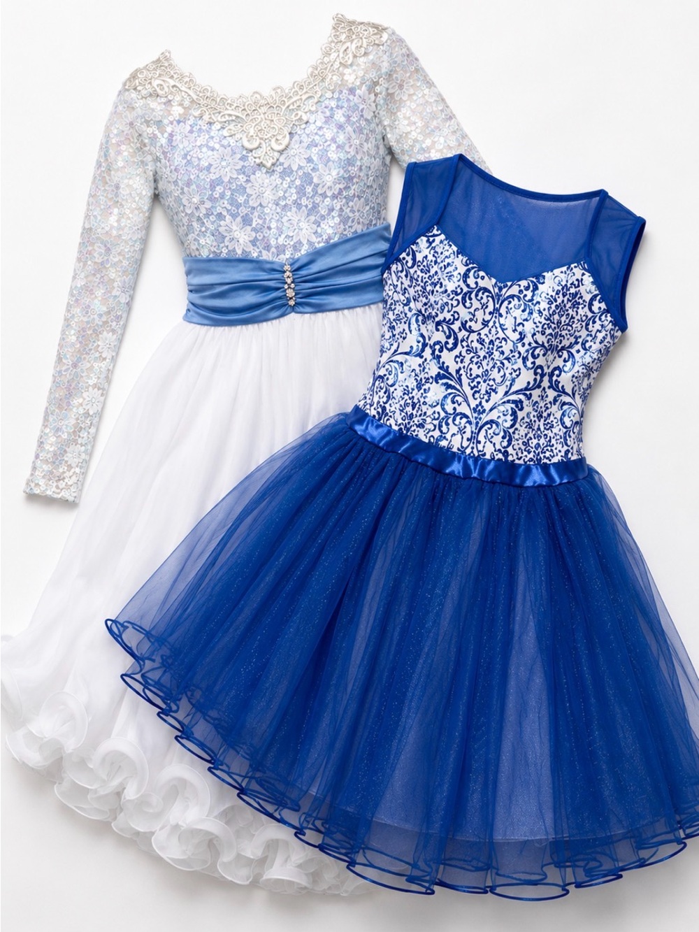Girls' 2-Dance Costume Holiday Blue Sequin Bundle